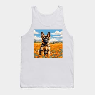 California Poppy German Shepherd Puppy Tank Top